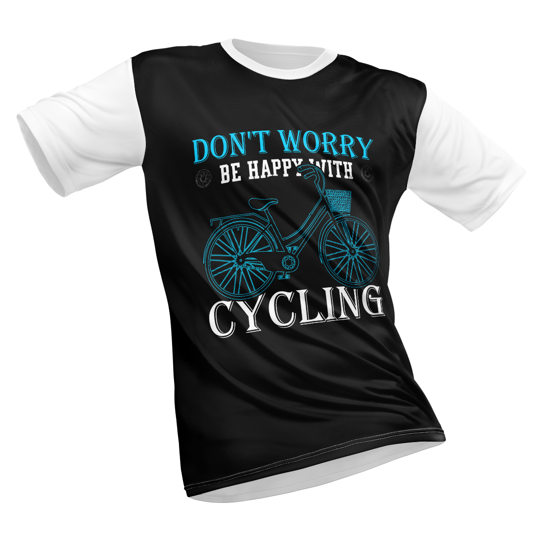 Polyester Half Sleeve T-Shirt with Round Collar and All Over Digital Print.