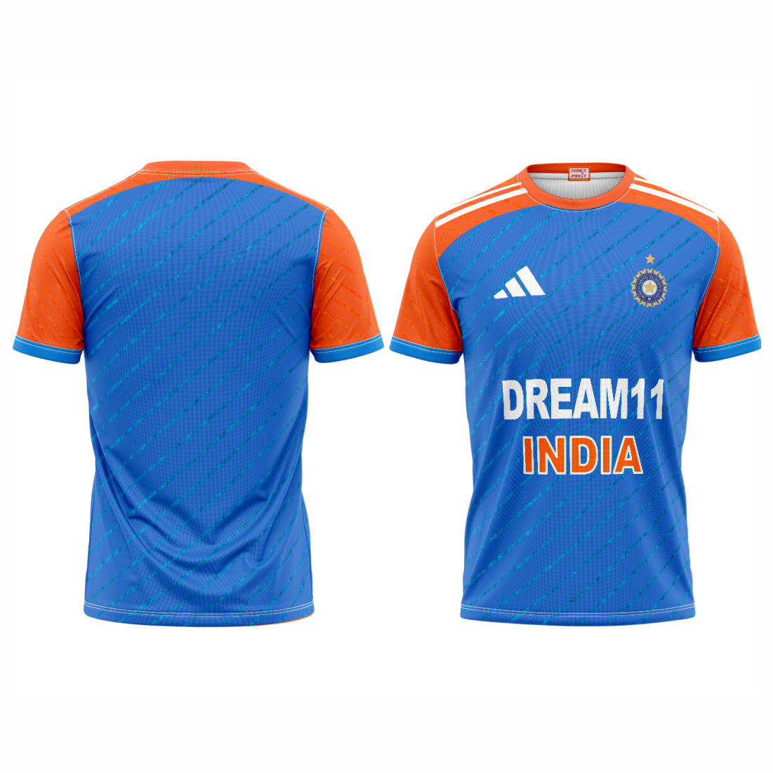 India Cricket Round Neck Name And Number Printed Jersey 2024.