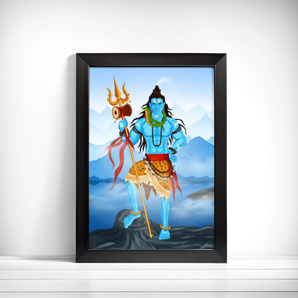 Lord Shiva, Shankar standing in Himalaya, Happy Mahashiv Ratri, Om Namah Shivay frame