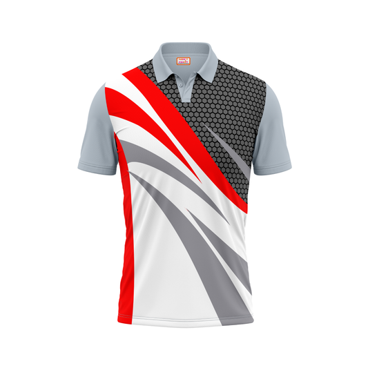 Polo Neck Printed Jersey Grey NP00118