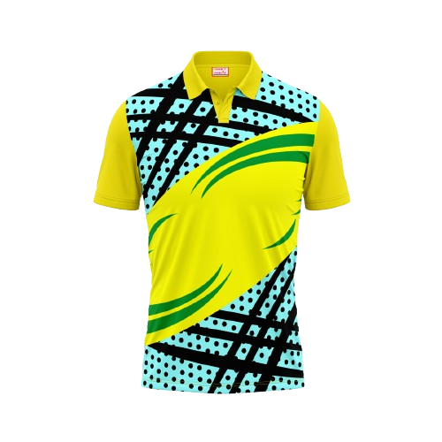 Polo Neck Printed Jersey Yellow NP00127