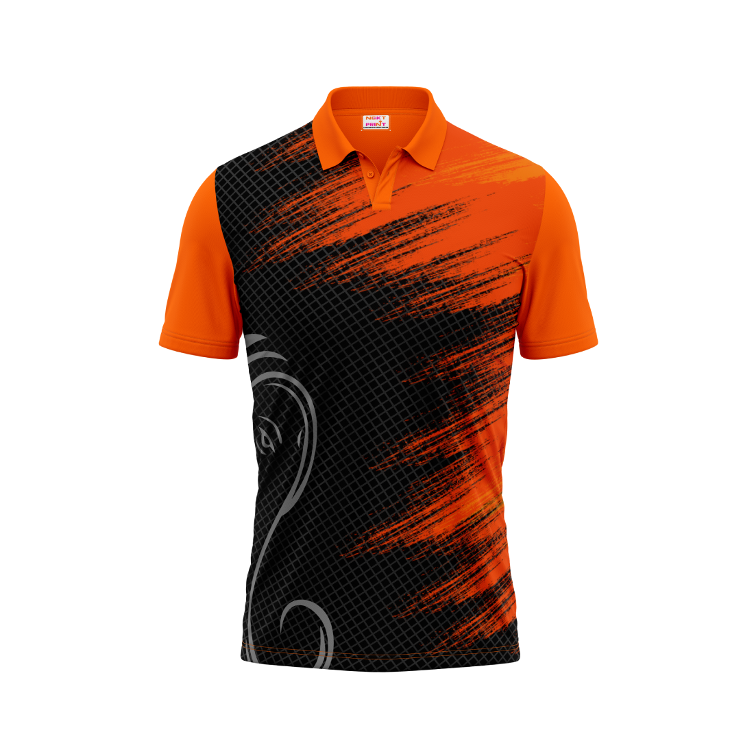 Polo Neck Printed Jersey Orange NP00132