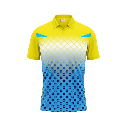 Polo Neck Printed Jersey Yellow NP00154