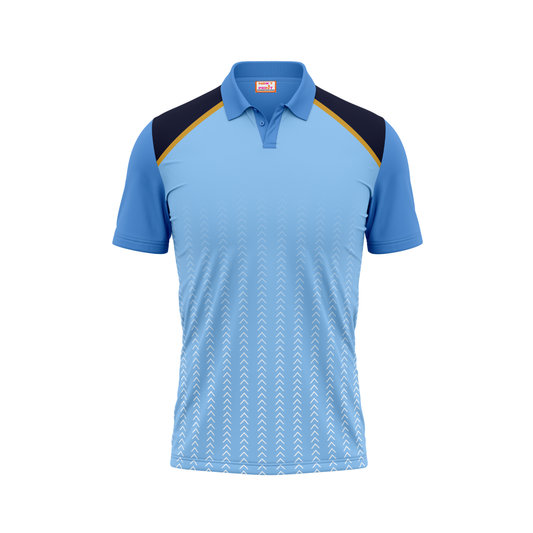 Polo Neck Printed Jersey Sky Blue NP00186
