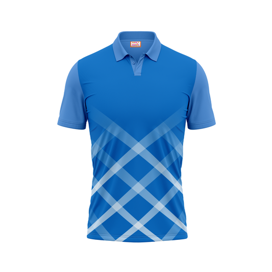 Polo Neck Printed Jersey Sky Blue NP00188