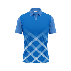 Polo Neck Printed Jersey Sky Blue NP00188