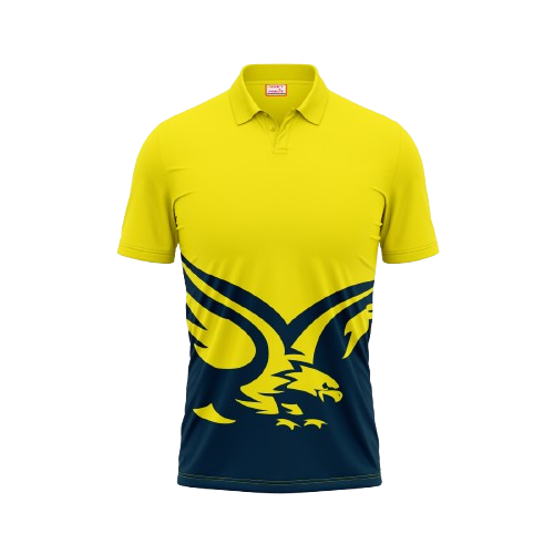 Polo Neck Printed Jersey Yellow NP00197