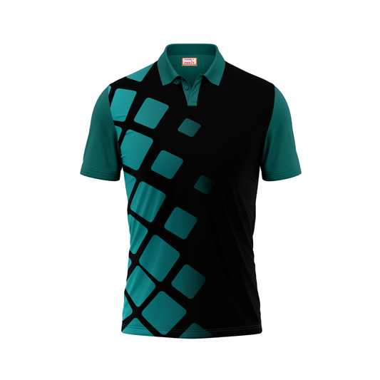 Next Print Polo Neck Printed Jersey Green NP00203