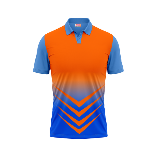 Polo Neck Printed Jersey Sky Blue NP00207