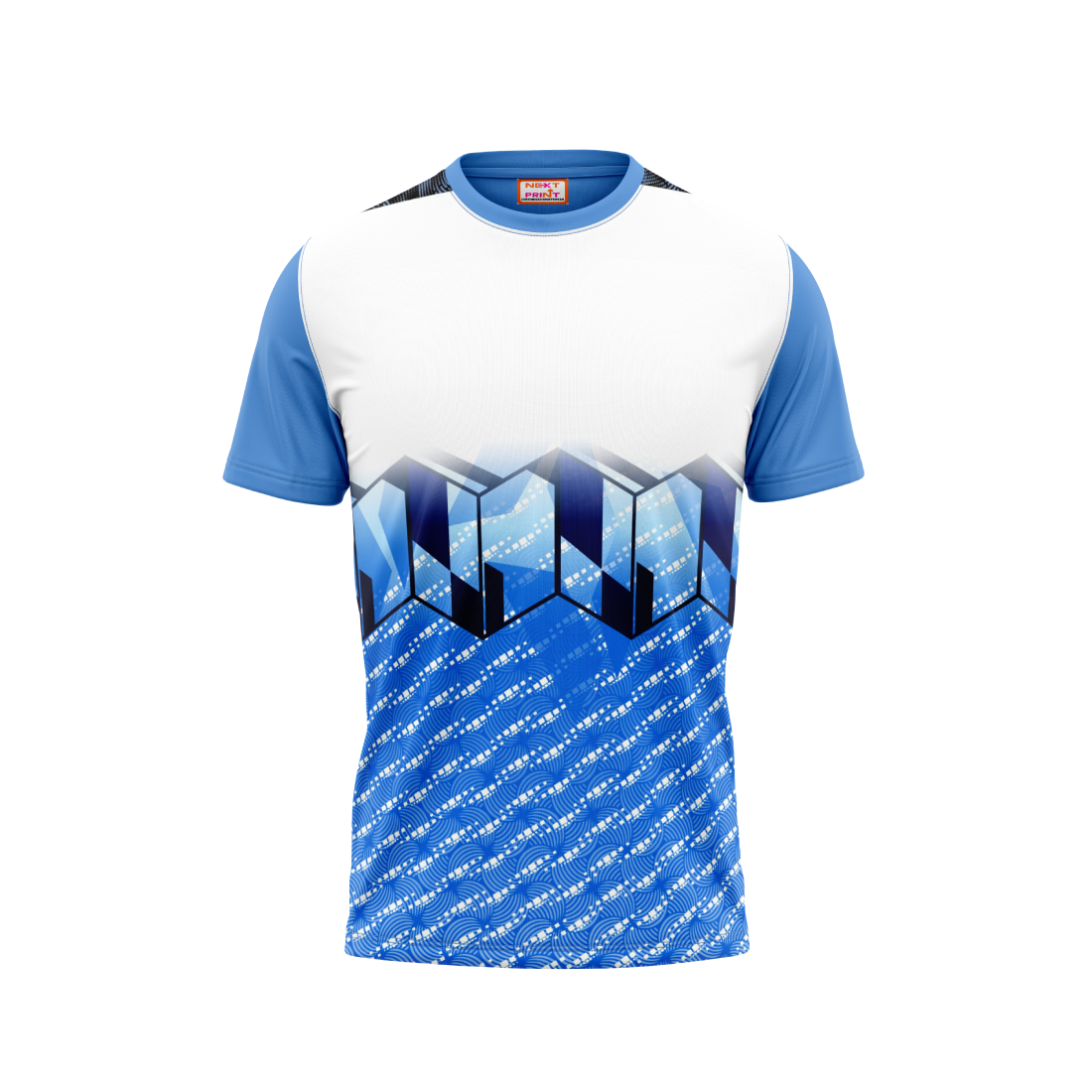 Round Neck Printed Jersey Skyblue NP00219