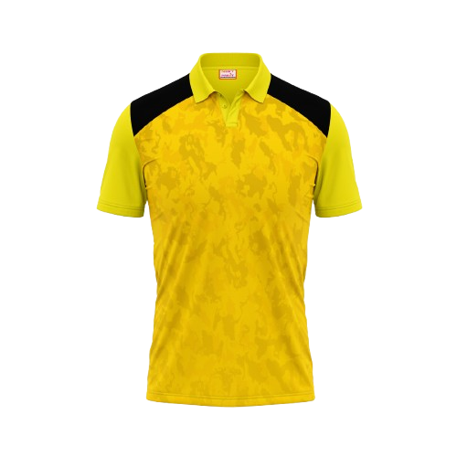 Polo Neck Printed Jersey Yellow NP0021