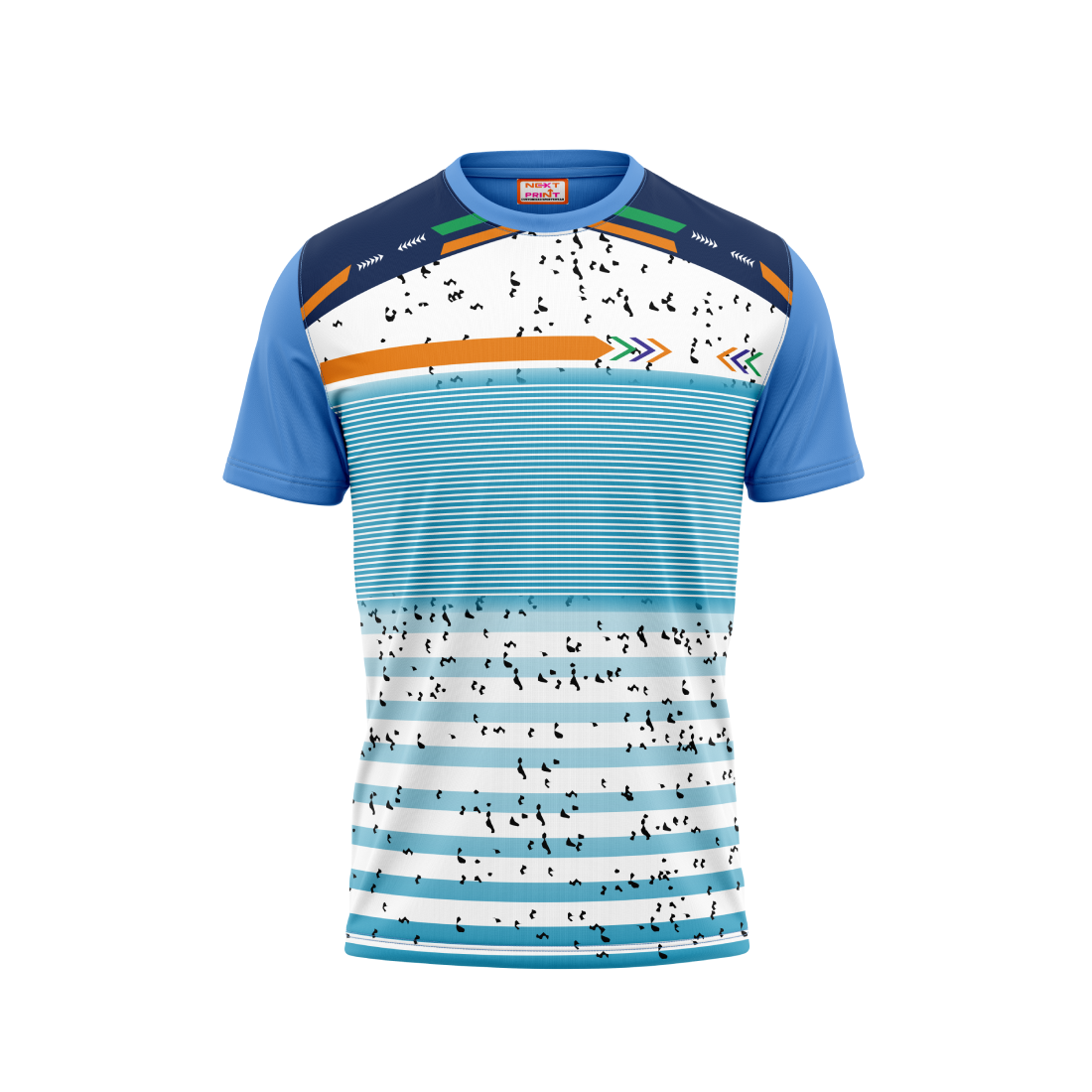 Round Neck Printed Jersey Skyblue NP00225