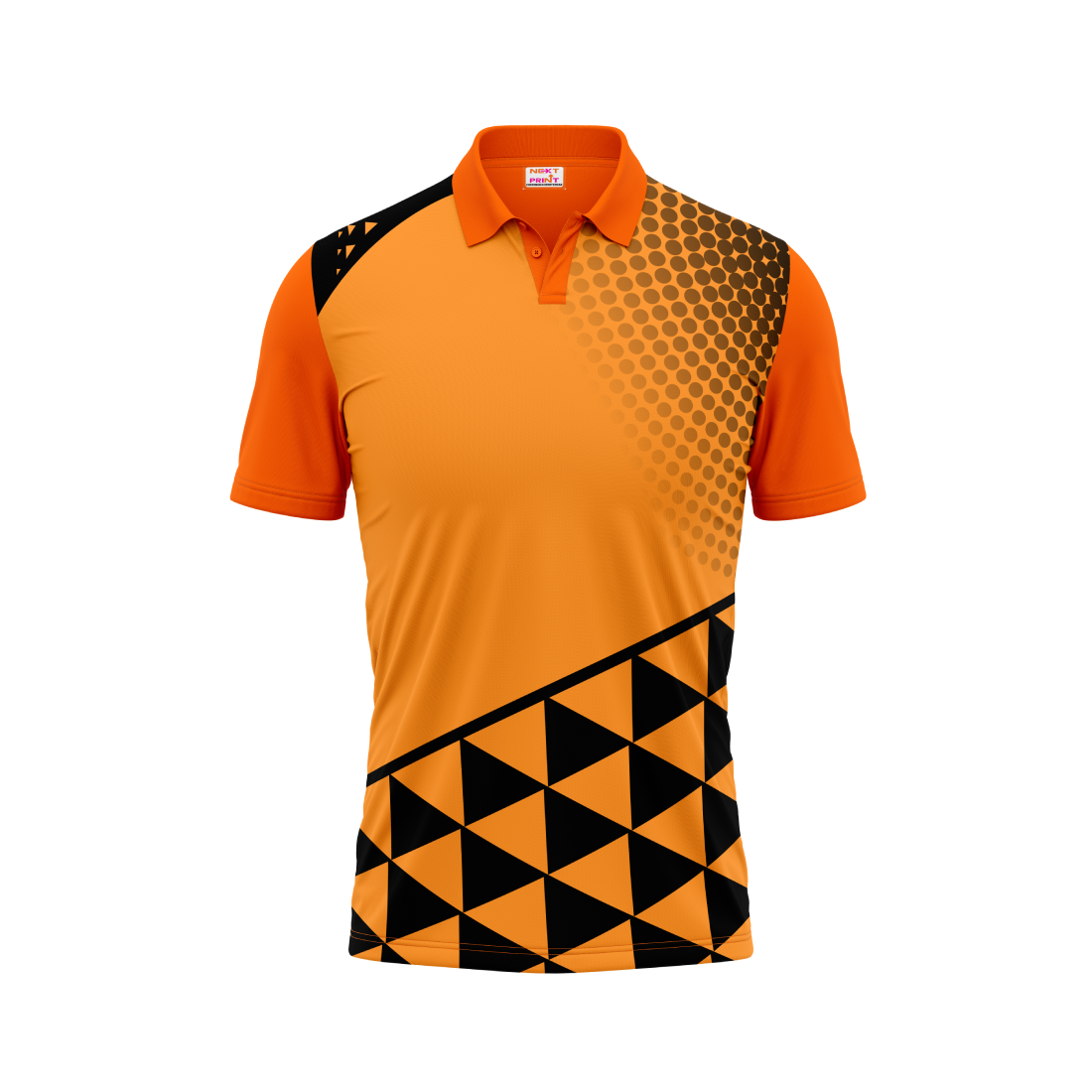 Polo Neck Printed Jersey Orange NP00237