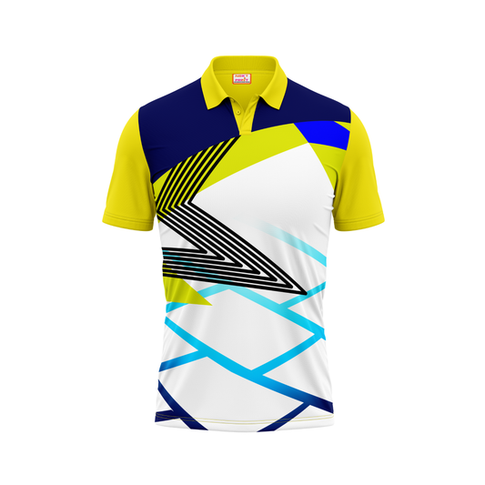 Polo Neck Printed Jersey Yellow NP00240