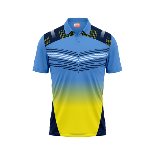 Polo Neck Printed Jersey Sky Blue NP00246