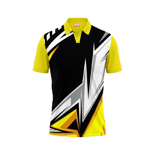 Polo Neck Printed Jersey Yellow NP0027