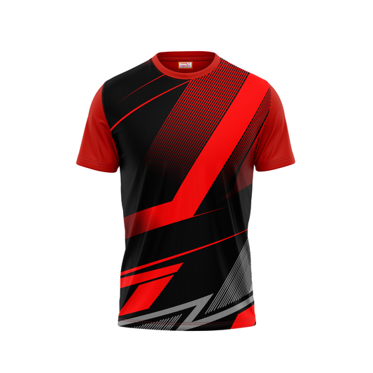 Round Neck Printed Jersey Red NP0028