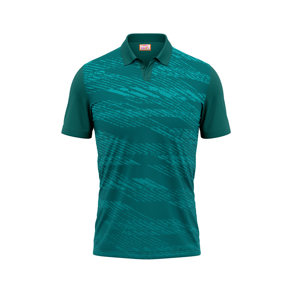 Polo Neck Printed Jersey Green NP002