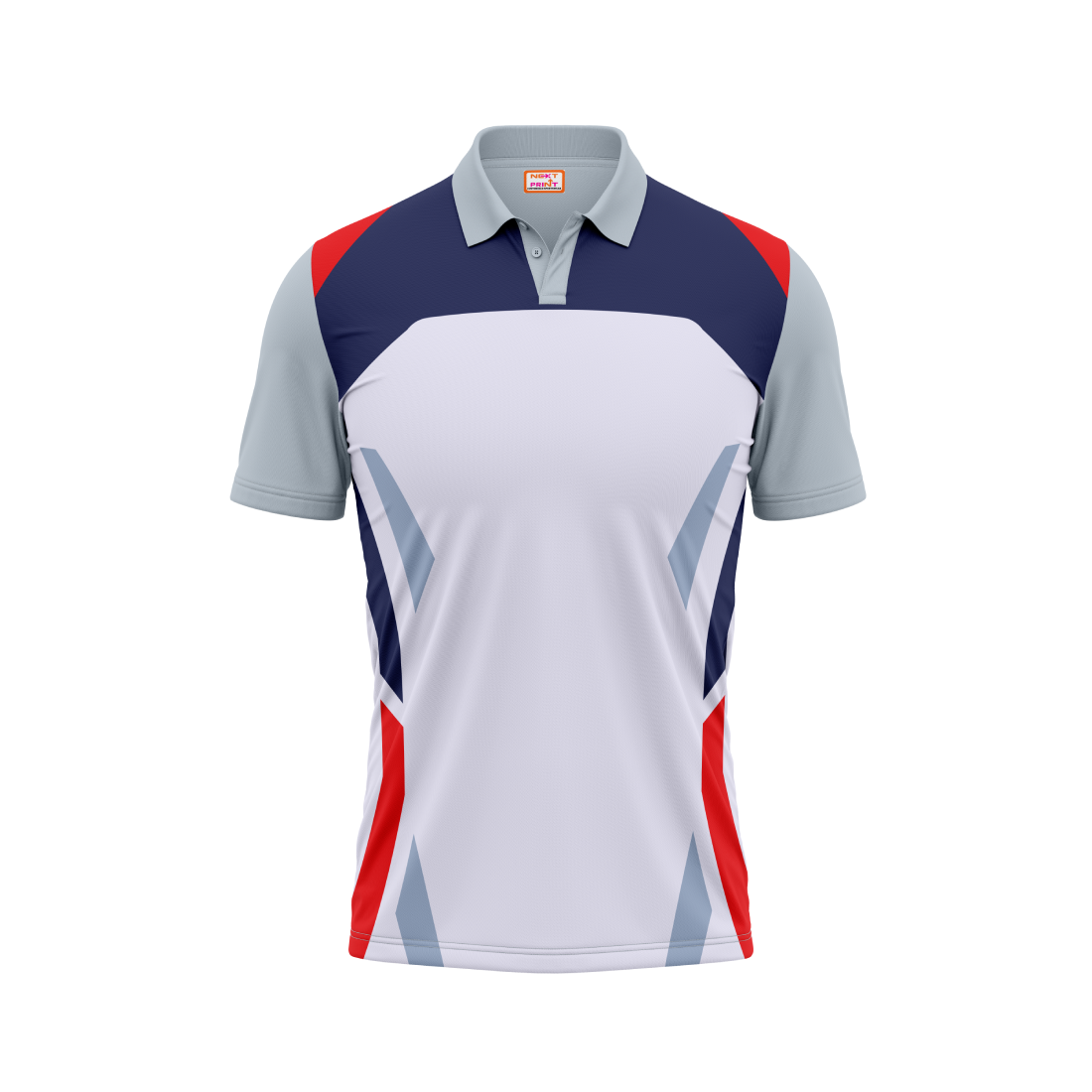 Polo Neck Printed Jersey Grey NP0030