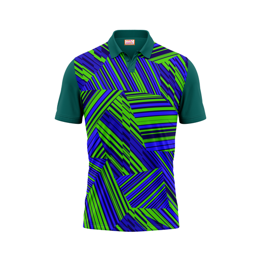 Next Print Polo Neck Printed Jersey Green NP0033