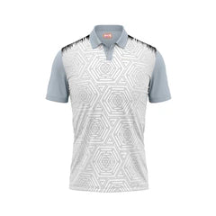 PRINTED POLO NECK GREY JERSEYS