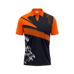 Polo Neck Printed Jersey Orange NP003