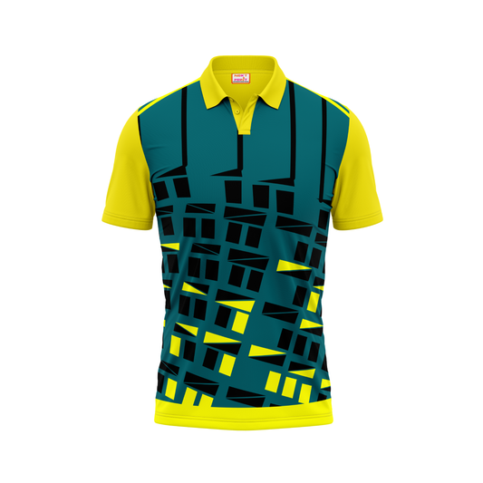 Polo Neck Printed Jersey Yellow NP0044