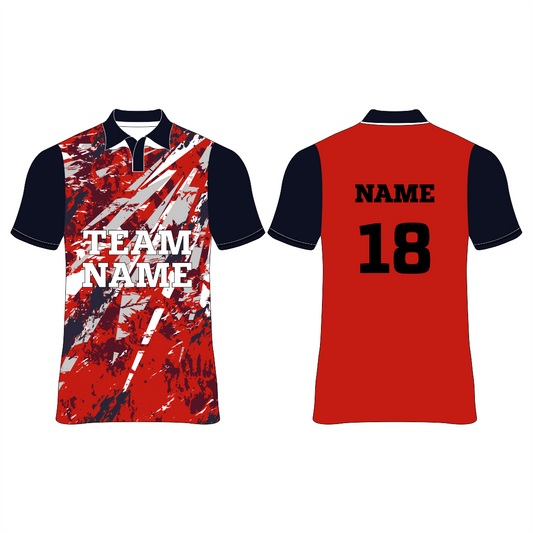 Nextprint customized cricket jersey red polonexk NP0080027