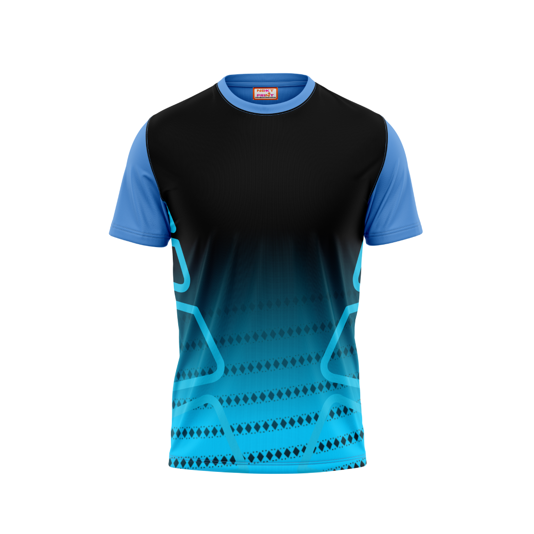 Round Neck Printed Jersey Skyblue NP0050