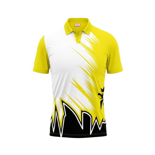 Polo Neck Printed Jersey Yellow NP0059