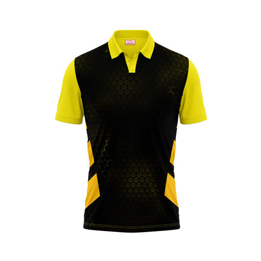 Polo Neck Printed Jersey Yellow NP0067