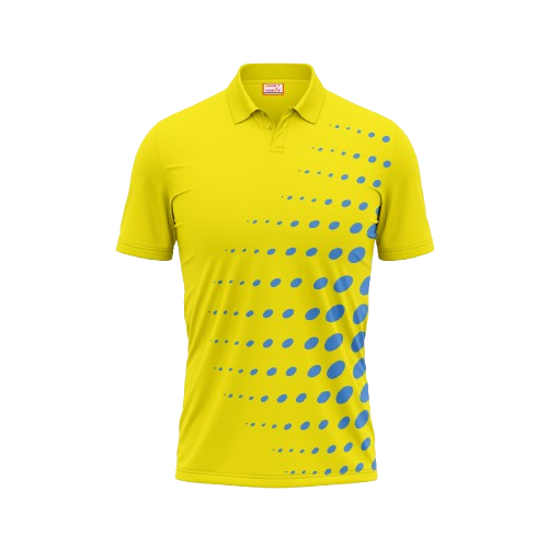 Polo Neck Printed Jersey Yellow NP0077