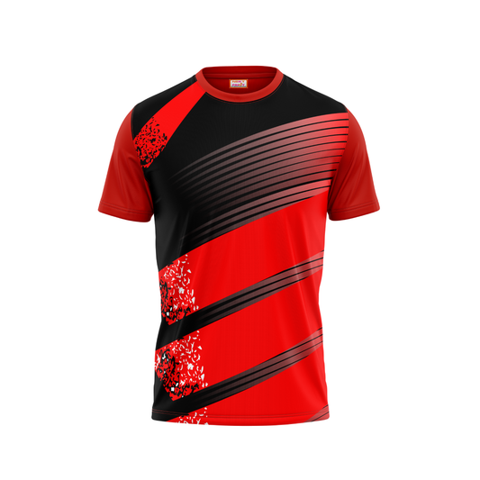 Round Neck Printed Jersey Red NP0079