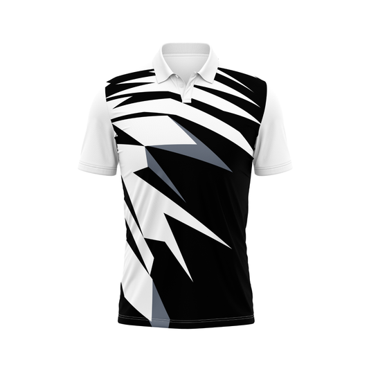 Polo Neck Printed Jersey White NP0087