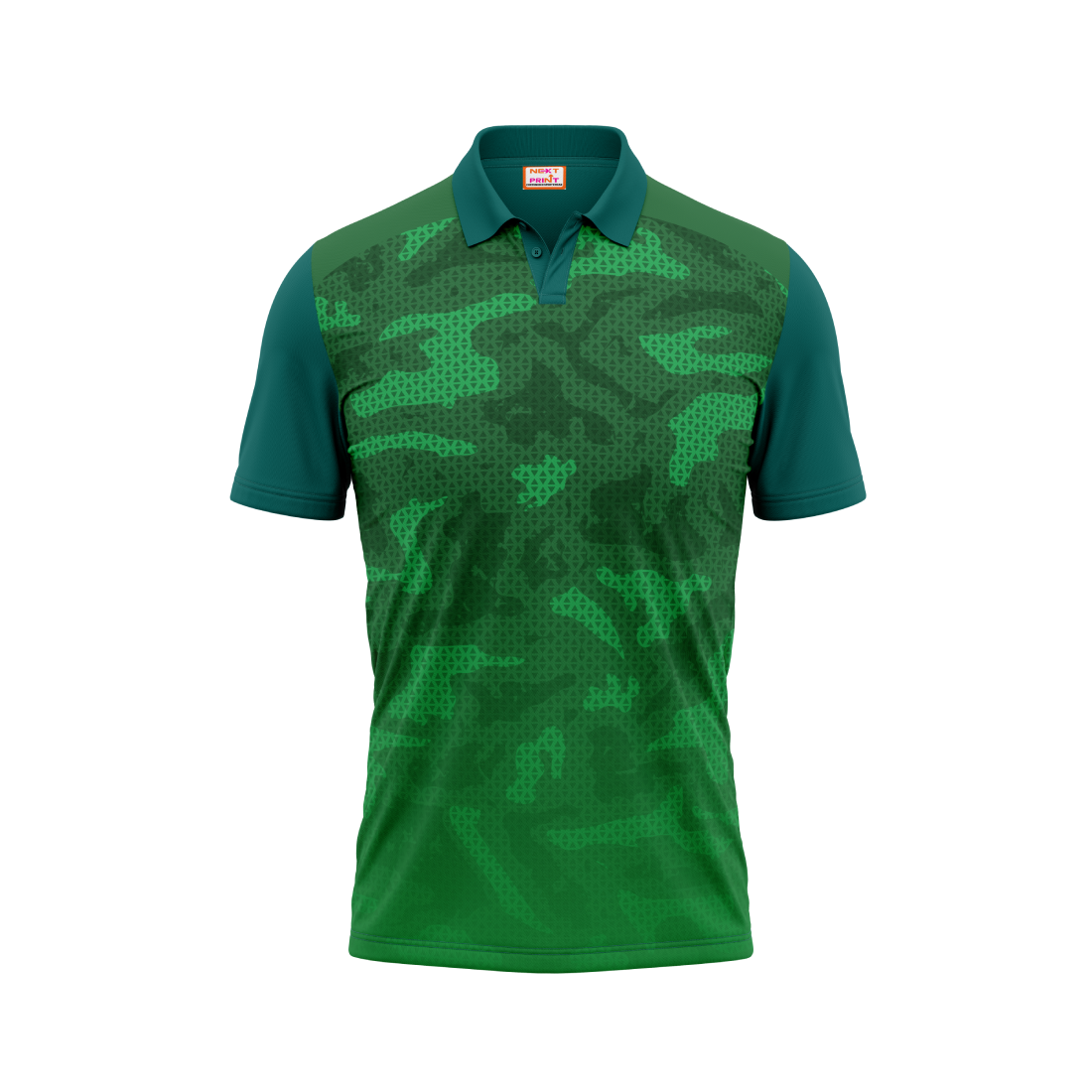 Polo Neck Printed Jersey Green NP008