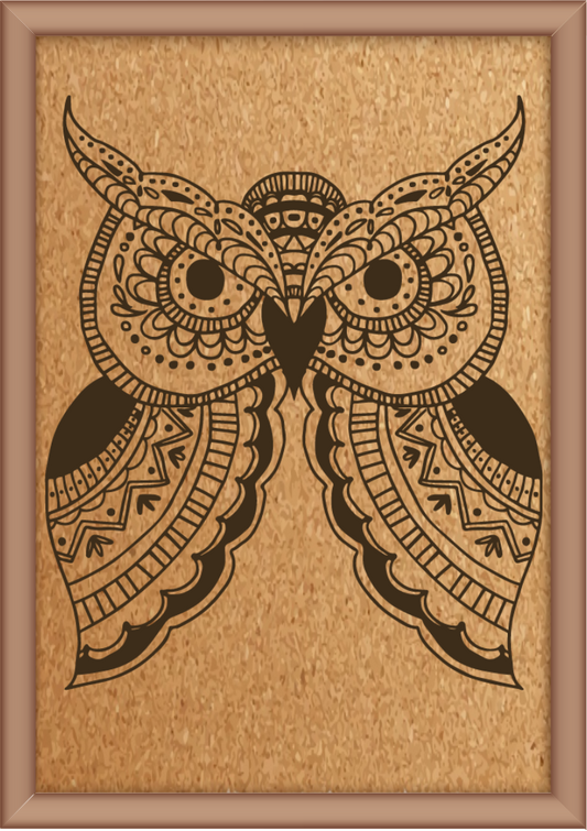 Next Print Laser Engraved Ornamental Owl Design