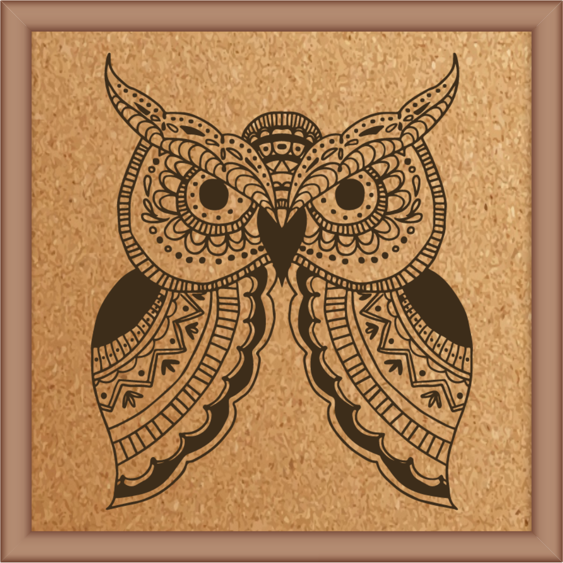 Next Print Laser Engraved Ornamental Owl Design