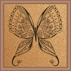 Next Print Laser Engraved  Ornamental Butterfly Design
