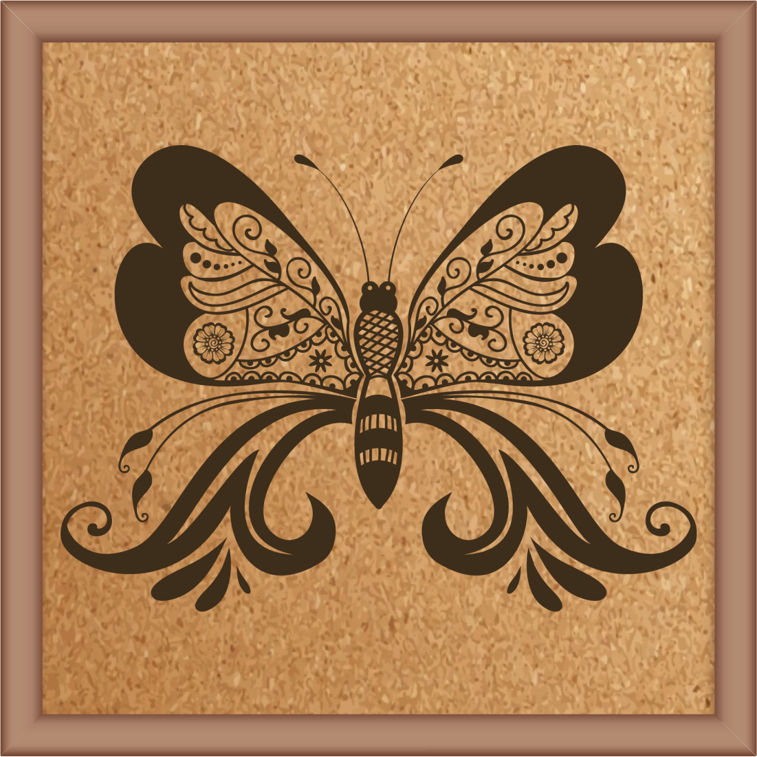 Next Print Laser Engraved Ornamental Floral Element Design