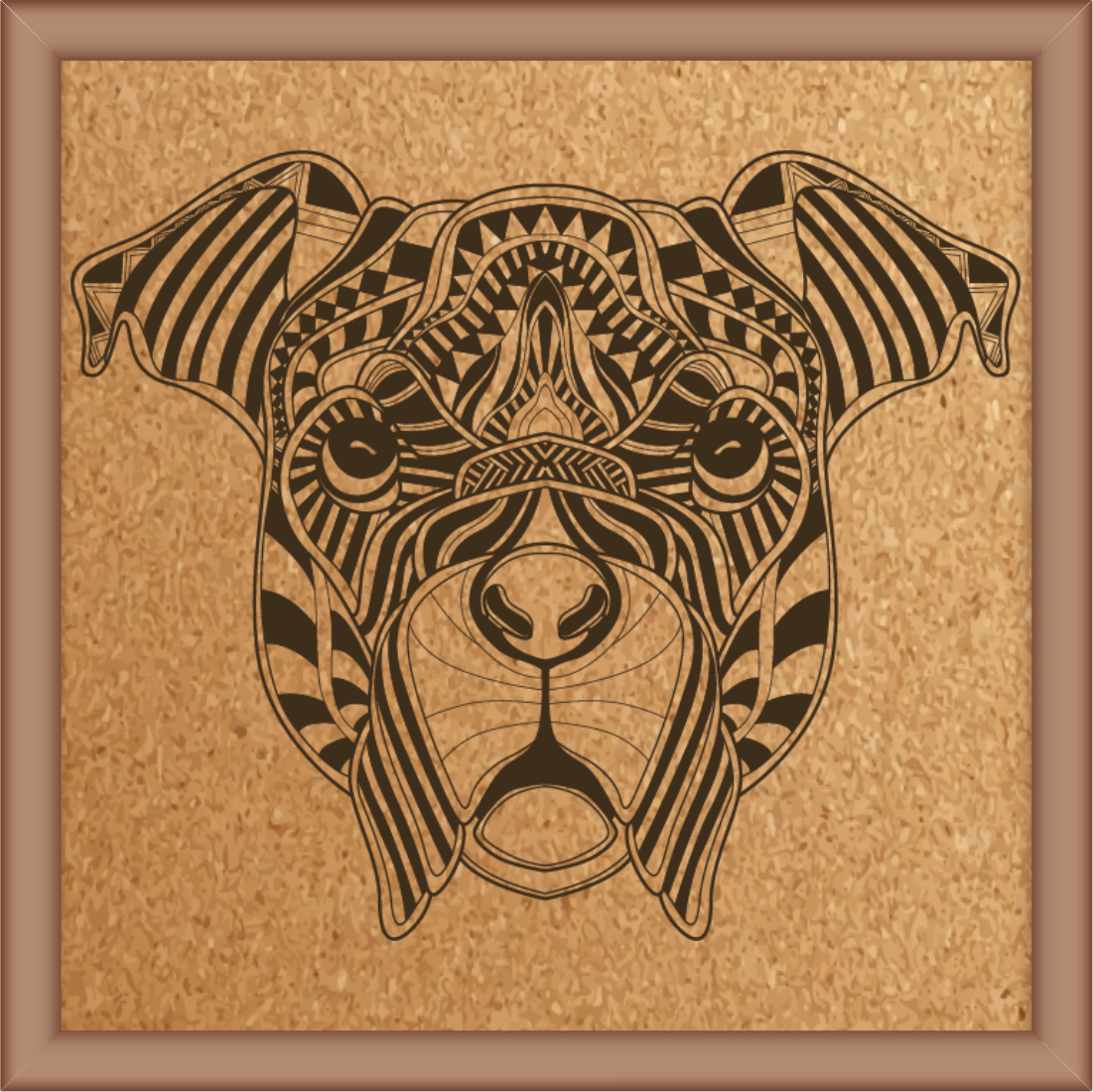 Next Print Laser Engrave Ethnic Abstract Dog  Design