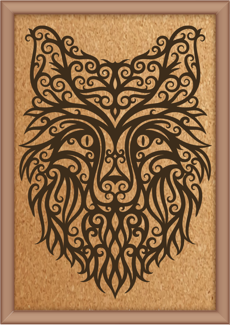 Next Print Laser Engraved Ornamental Fox Design