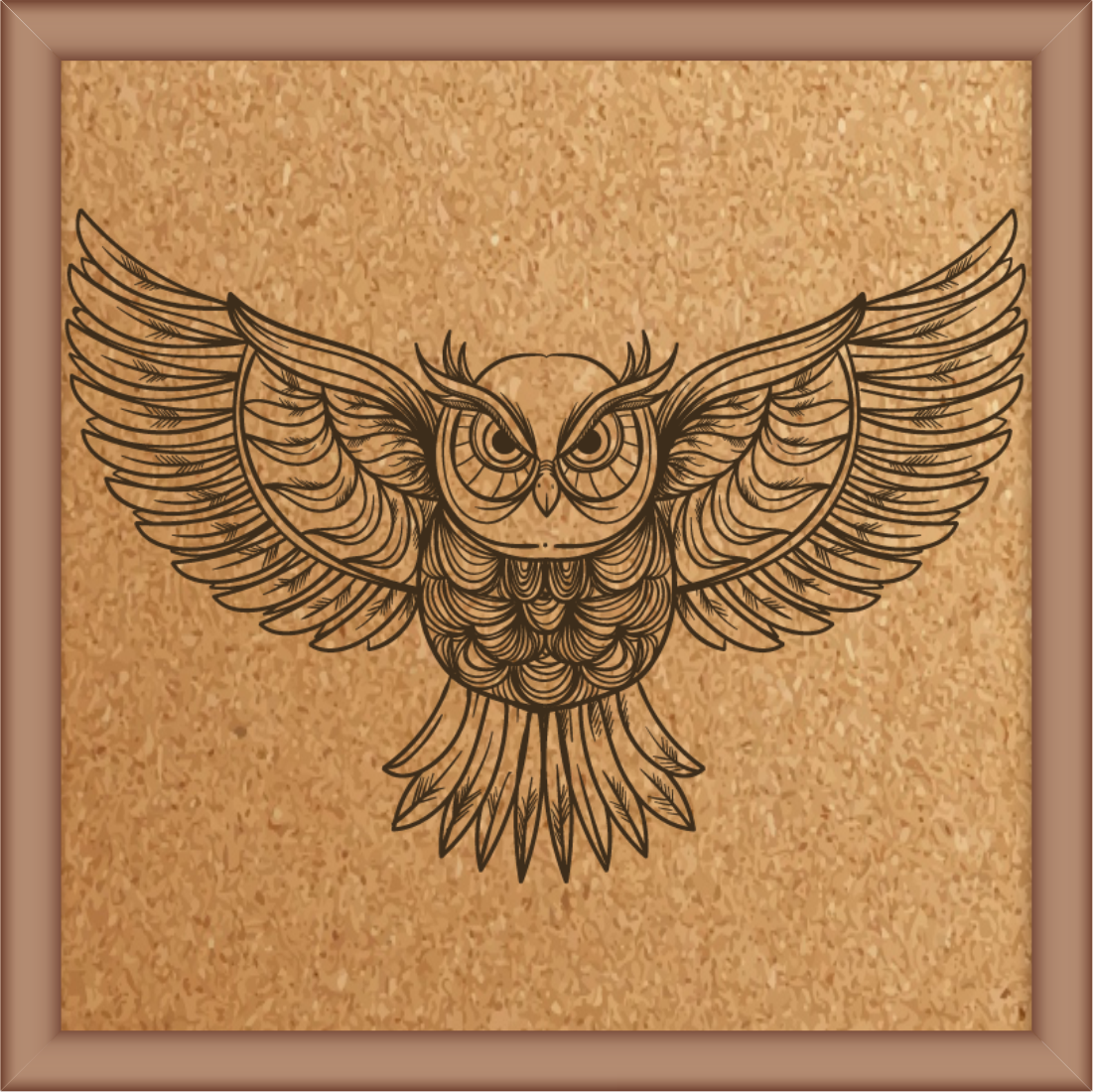 Next Print Laser Engrave Ornamental Owl Design