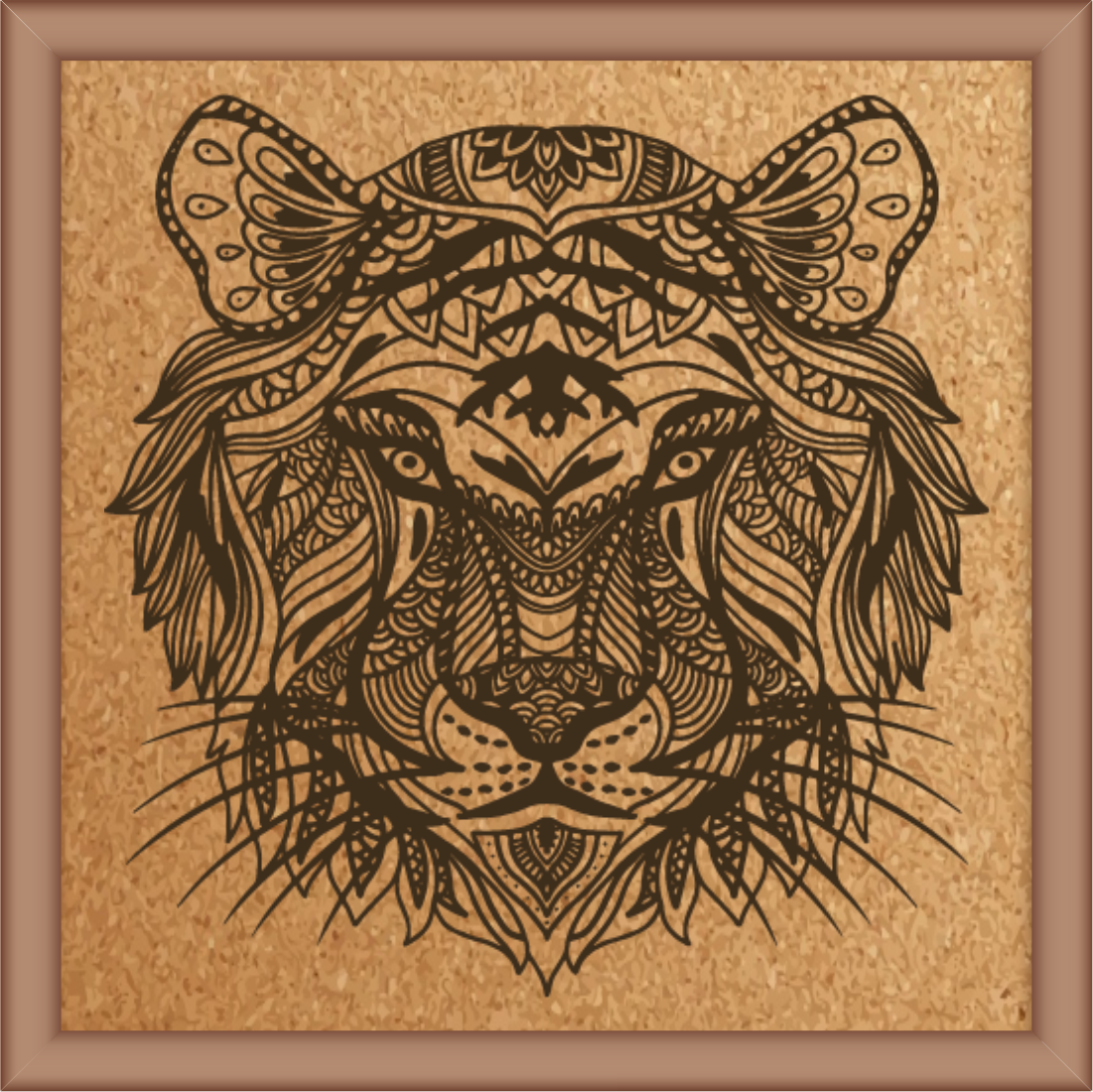 Next Print Laser Engrave Ornamental Tiger Design