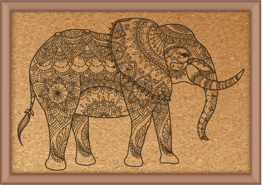 Next Print Laser Engraved Ornamental Elephant Design