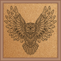Next Print Laser Engrave Owl Mandala Design