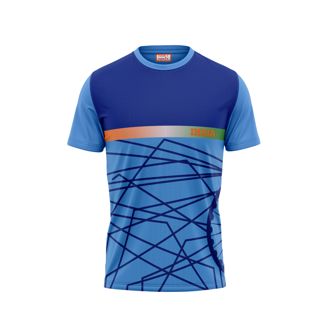 Round Neck Printed Jersey Skyblue NP50000104