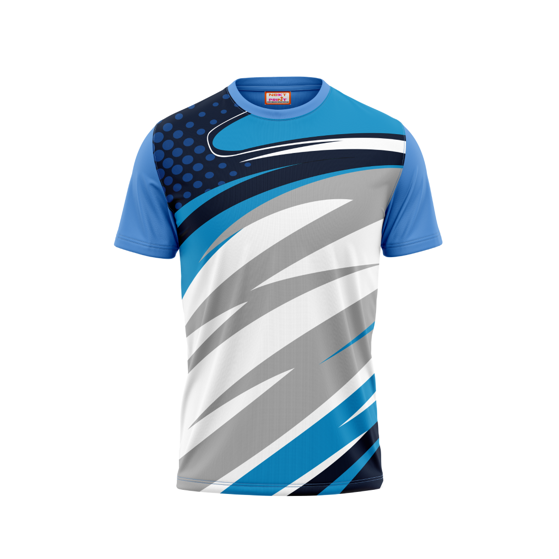 Round Neck Printed Jersey Skyblue NP50000120