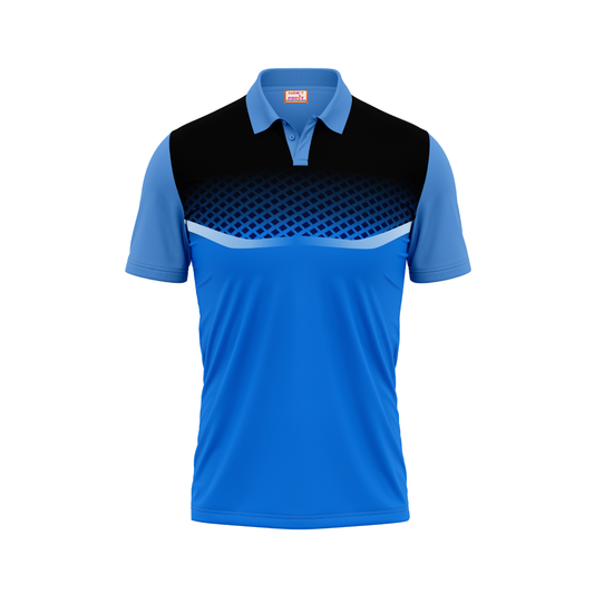Polo Neck Printed Jersey Sky Blue NP5000013