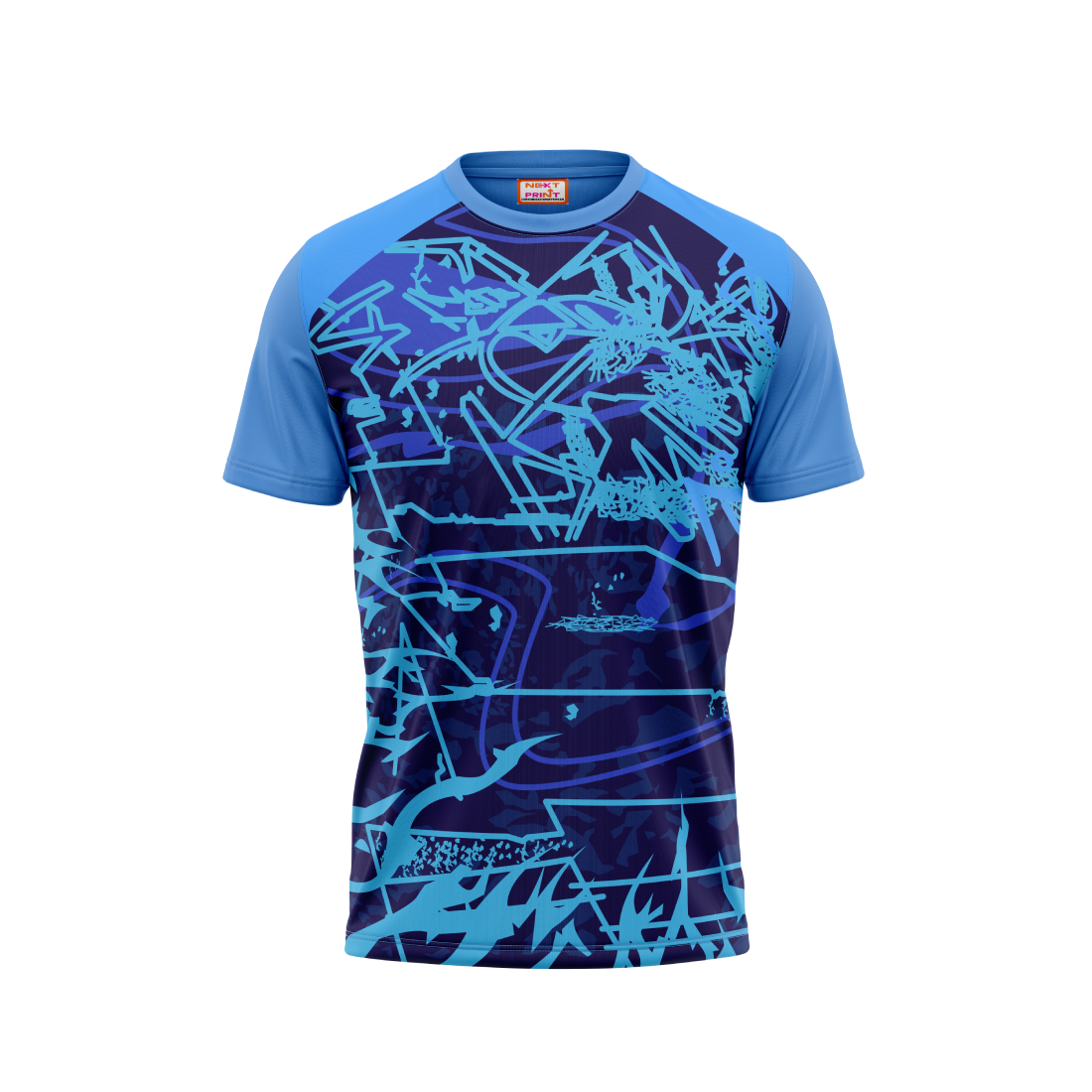 Round Neck Printed Jersey Skyblue NP50000159