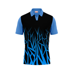 Polo Neck Printed Jersey Sky Blue NP50000164